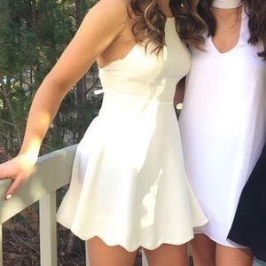 white lulus scalloped dress